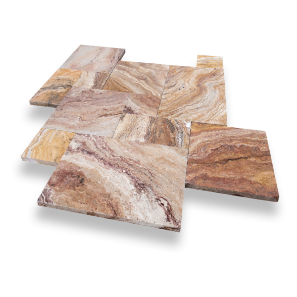 Autumn Travertine 1-1/4" Tumbled French Pattern