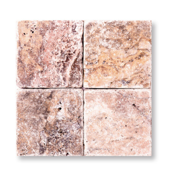 Autumn Travertine 3/8x6x6 inch Tumbled Pool Tile