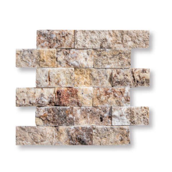 Autumn Travertine 5/8x2x4 inch Split Face Mosaic