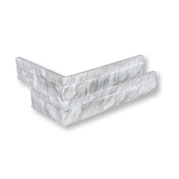 Glacier Marble 5/8x6x12 inch Split Face Ledger Panel Corner