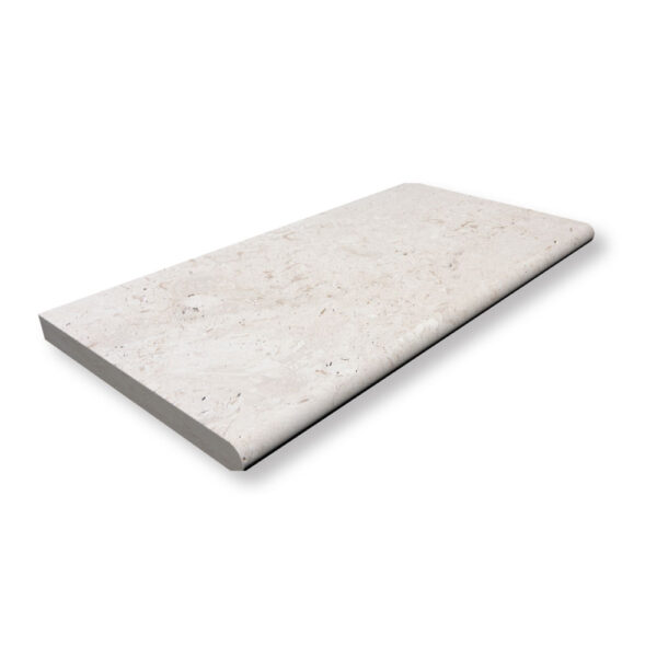 Shell Stone Limestone 1-1/4x12x24 Pool Coping Bullnose Edge