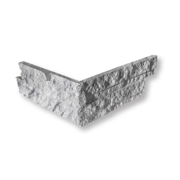 Silver Pearl Limestone 5/8x6x12 inch Split Face Ledger Panel Corner