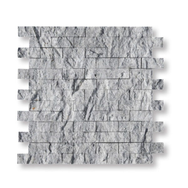 Silver Pearl Limestone 5/8x1x2 inch Split Face Mosaic