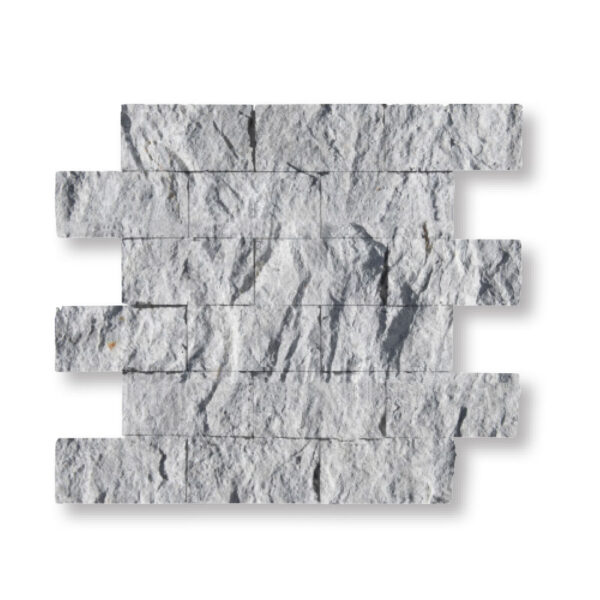 Silver Pearl Limestone 5/8x2x4 inch Split Face Mosaic