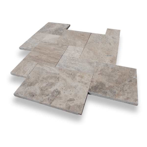 Alaska Travertine 1-1/4" Tumbled French Pattern