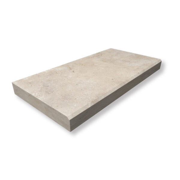 Ivory Premium Travertine 2x12x24 Pool Coping Eased Edge