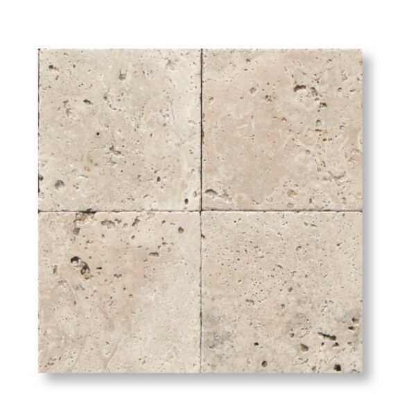 Ivory Premium Travertine 3/8x6x6 inch Tumbled Pool Tile