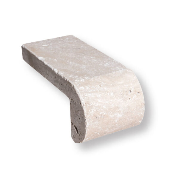 Ivory Premium Travertine 4x4x9 Pool Coping Remodel Bullnose