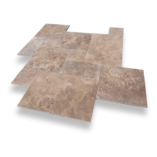 Noce Travertine 1-1/4" Tumbled French Pattern