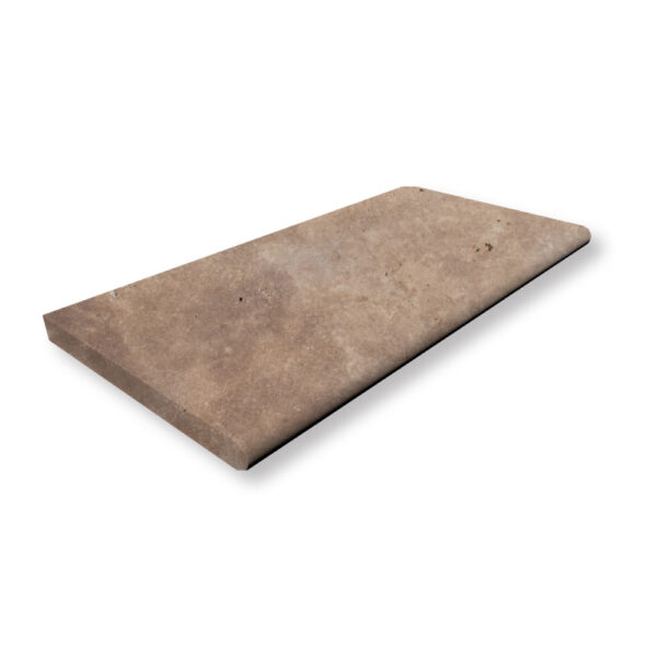 Noce Travertine 1-1/4x12x24 Pool Coping Bullnose Edge