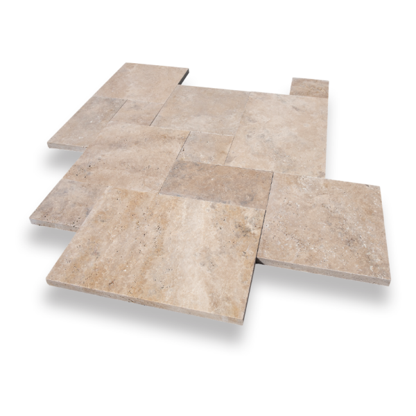 Romano Travertine 1-1/4" Tumbled French Pattern